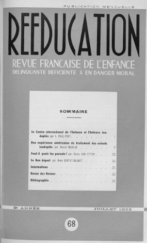 Couverture rééducation 1955